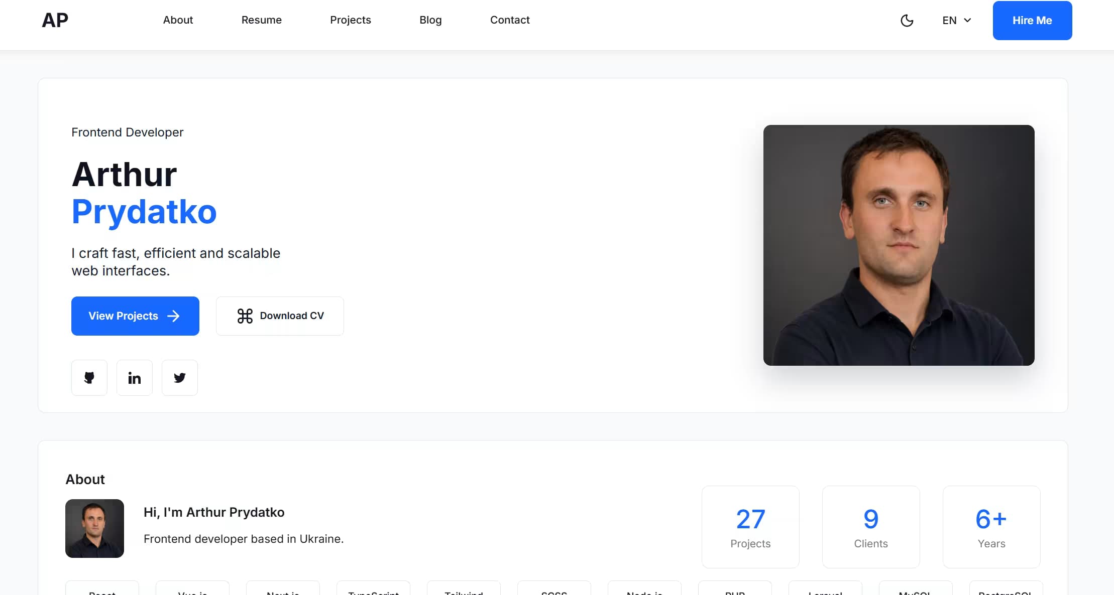Portfolio project preview